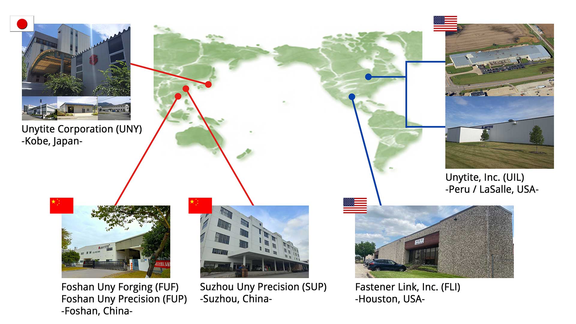 Unytite, Inc. Locations Map